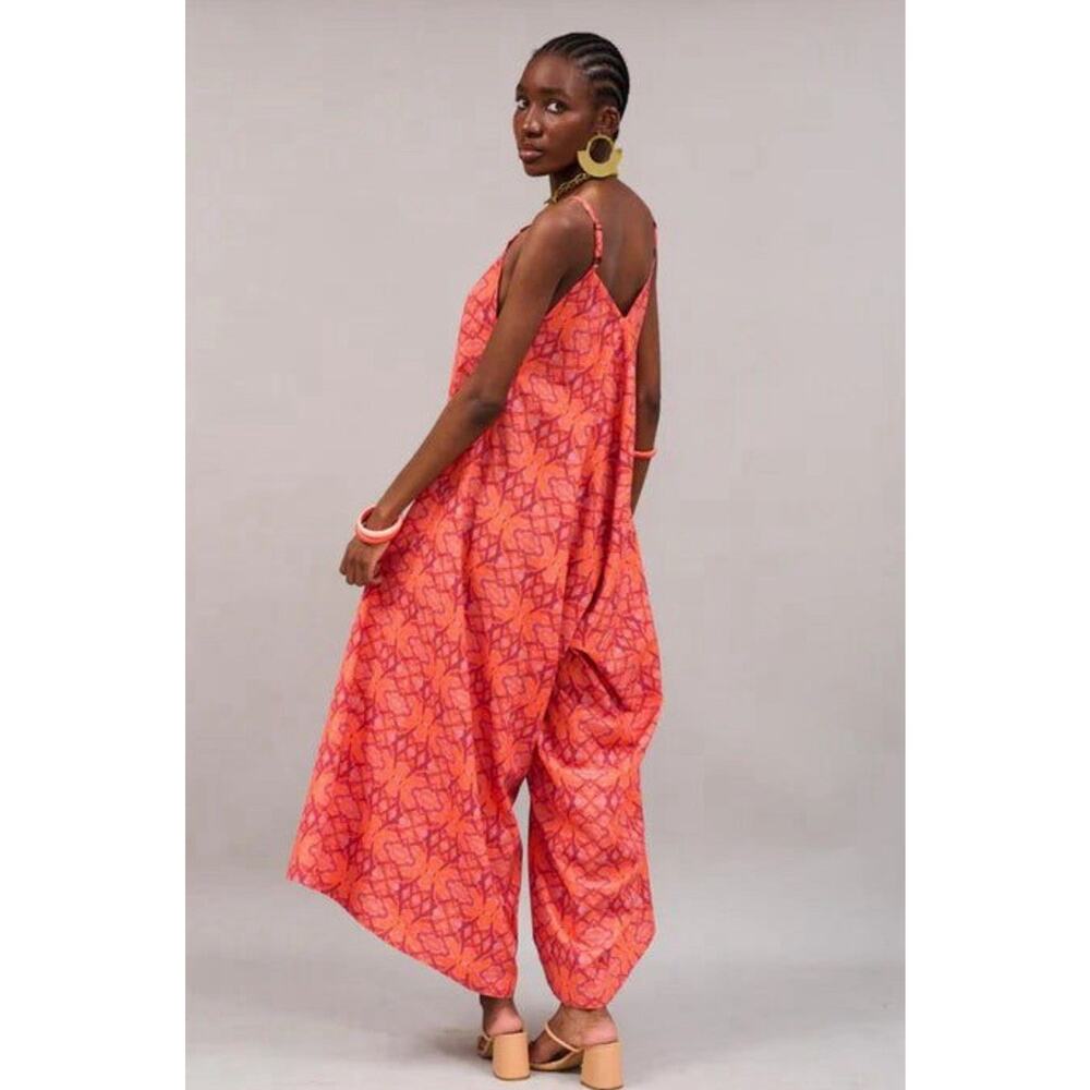 KAHINDO Free People Mount Nelson Cotton Oversized Boxy Wide-leg Jumpsuit Sz M
